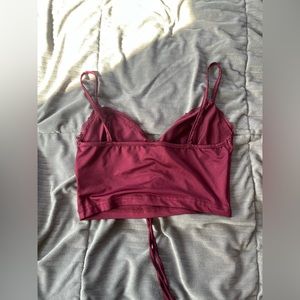 Cute wine, red crop top